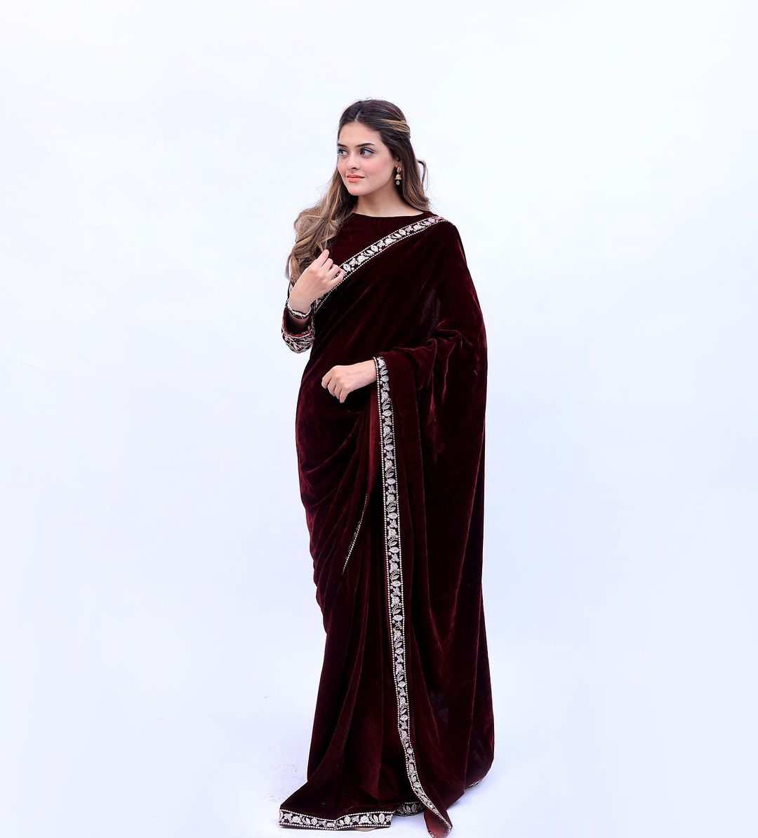 LG 1779 Heavy Embroidery Velvet Designer Sarees Catalog